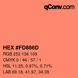 Color code: HEX #FD886D | qconv.com