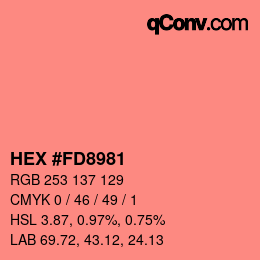 カラーコード: HEX #FD8981 | qconv.com