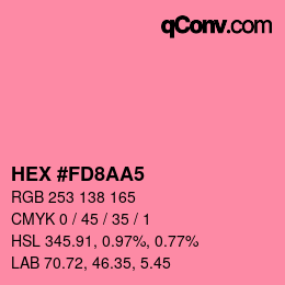 カラーコード: HEX #FD8AA5 | qconv.com