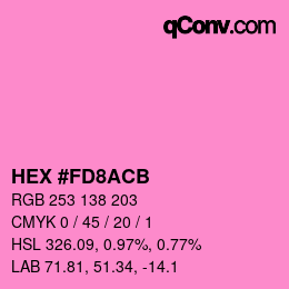 Color code: HEX #FD8ACB | qconv.com