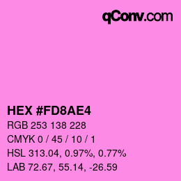 Color code: HEX #FD8AE4 | qconv.com