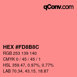 Color code: HEX #FD8B8C | qconv.com