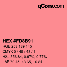 Color code: HEX #FD8B91 | qconv.com
