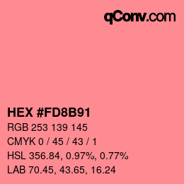 Color code: HEX #FD8B91 | qconv.com