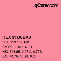 Color code: HEX #FD8BA0 | qconv.com