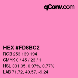 Color code: HEX #FD8BC2 | qconv.com