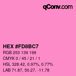 カラーコード: HEX #FD8BC7 | qconv.com
