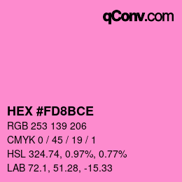 Color code: HEX #FD8BCE | qconv.com