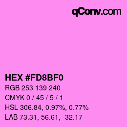 Color code: HEX #FD8BF0 | qconv.com
