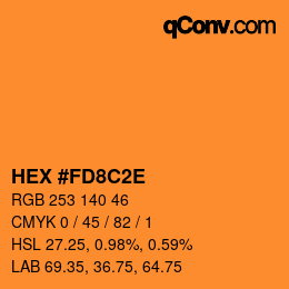 Color code: HEX #FD8C2E | qconv.com