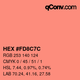 Color code: HEX #FD8C7C | qconv.com