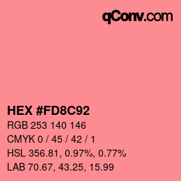 颜色代码: HEX #FD8C92 | qconv.com