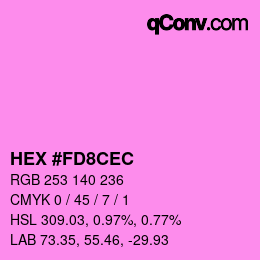 颜色代码: HEX #FD8CEC | qconv.com