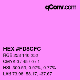 Color code: HEX #FD8CFC | qconv.com