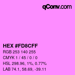Color code: HEX #FD8CFF | qconv.com