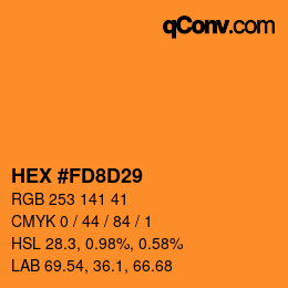 Color code: HEX #FD8D29 | qconv.com