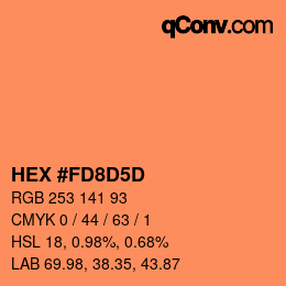 カラーコード: HEX #FD8D5D | qconv.com