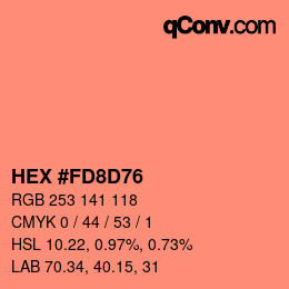 カラーコード: HEX #FD8D76 | qconv.com