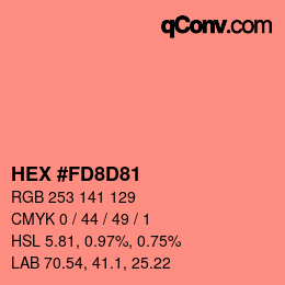 Color code: HEX #FD8D81 | qconv.com