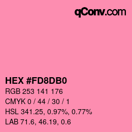 颜色代码: HEX #FD8DB0 | qconv.com