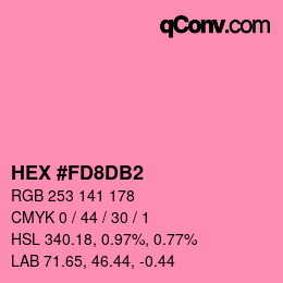 颜色代码: HEX #FD8DB2 | qconv.com