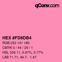 颜色代码: HEX #FD8DB4 | qconv.com