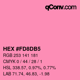 颜色代码: HEX #FD8DB5 | qconv.com