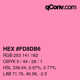 颜色代码: HEX #FD8DB6 | qconv.com