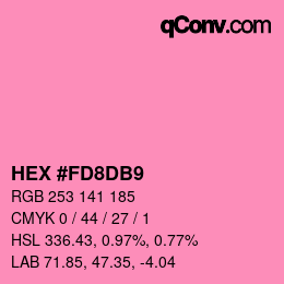 颜色代码: HEX #FD8DB9 | qconv.com