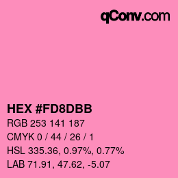 颜色代码: HEX #FD8DBB | qconv.com