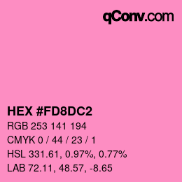 颜色代码: HEX #FD8DC2 | qconv.com