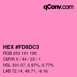 颜色代码: HEX #FD8DC3 | qconv.com
