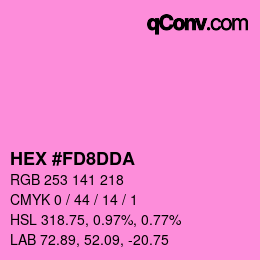 颜色代码: HEX #FD8DDA | qconv.com