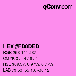 颜色代码: HEX #FD8DED | qconv.com