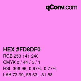 颜色代码: HEX #FD8DF0 | qconv.com