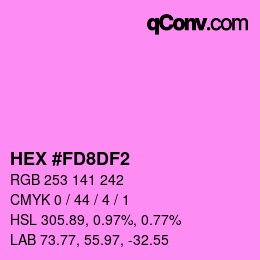 颜色代码: HEX #FD8DF2 | qconv.com