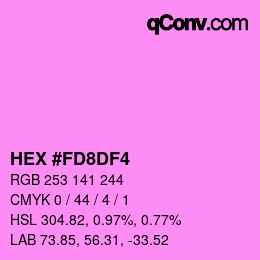 颜色代码: HEX #FD8DF4 | qconv.com