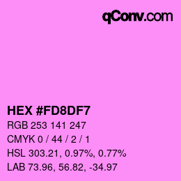 Color code: HEX #FD8DF7 | qconv.com