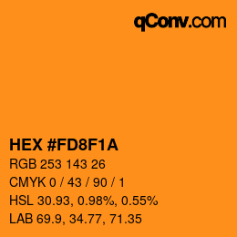 カラーコード: HEX #FD8F1A | qconv.com