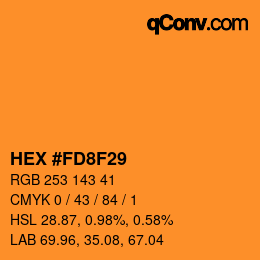 Color code: HEX #FD8F29 | qconv.com