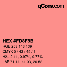 Color code: HEX #FD8F8B | qconv.com