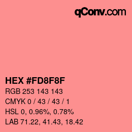 Color code: HEX #FD8F8F | qconv.com