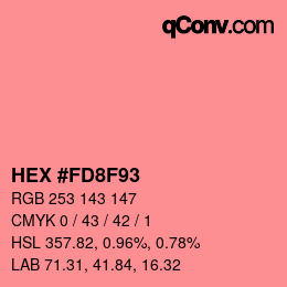 Color code: HEX #FD8F93 | qconv.com