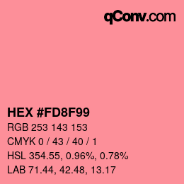 Color code: HEX #FD8F99 | qconv.com
