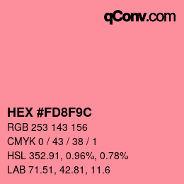 カラーコード: HEX #FD8F9C | qconv.com
