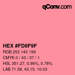 Color code: HEX #FD8F9F | qconv.com