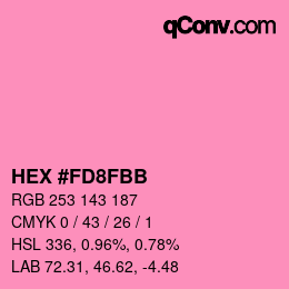 Color code: HEX #FD8FBB | qconv.com