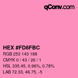 カラーコード: HEX #FD8FBC | qconv.com