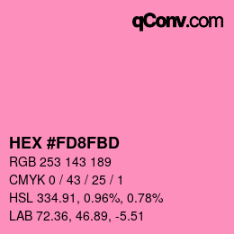 Color code: HEX #FD8FBD | qconv.com