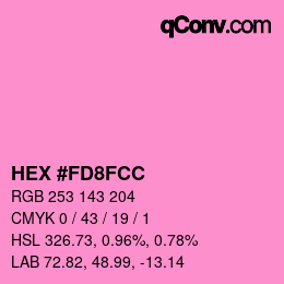 カラーコード: HEX #FD8FCC | qconv.com